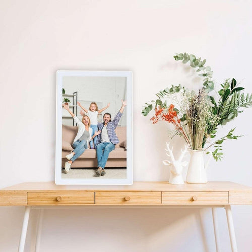 Exclusive 10 Inch Electronic Photo Frame — White — Size 16G — Side View