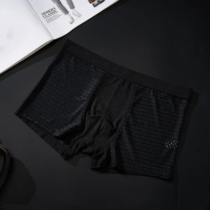 Exclusive Men's Silky Modal Boxer Briefs ? 4-Pack Wide Waistband Underwear ? Color D ? Size XXL ? Side View