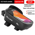 Exclusive Bicycle Mobile Phone Touch Screen Upper Saddle Bag — Black 7.2 Inch — Size Average Size — Top View