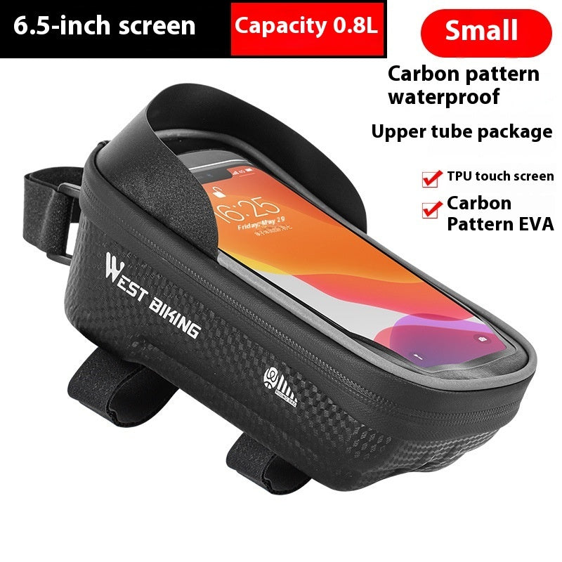Exclusive Bicycle Mobile Phone Touch Screen Upper Saddle Bag — Black 7.2 Inch — Size Average Size — Top View