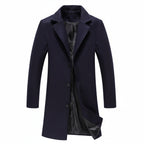 Exclusive Men's Solid Colour Casual Coat ? Lapel Mid-Length Windbreaker Jacket ? Dark grey ? Size 2XL ? Alternate View 8
