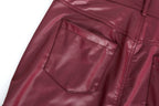 Exclusive Women's High Waist PU Leather Skinny Trousers ? Sexy Pencil Pants with Zip Detail ? Black ? Size S ? Detail View
