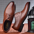 Exclusive Men's Pointed Toe Lace-Up Dress Shoes ? Casual Fashion Leather-Look ? Black ? Size 38 ? Top View
