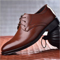 Exclusive Men's Pointed Toe Lace-Up Dress Shoes ? Casual Fashion Leather-Look ? Black ? Size 38 ? Front View