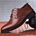 Exclusive Men's Pointed Toe Lace-Up Dress Shoes ? Casual Fashion Leather-Look ? Black ? Size 38 ? Front View