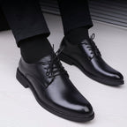 Exclusive Men's Pointed Toe Lace-Up Dress Shoes ? Casual Fashion Leather-Look ? Black ? Size 38 ? Back View