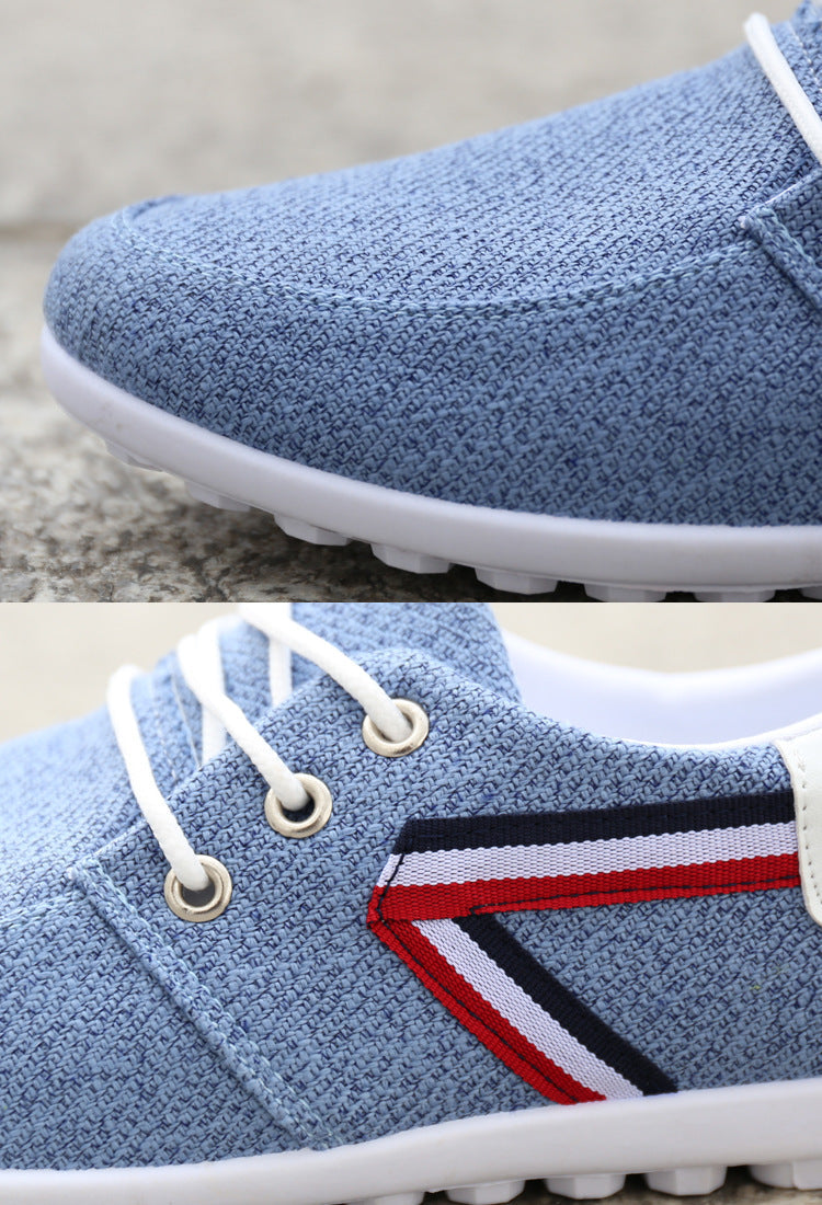 Exclusive Men's Soft-Soled Canvas Shoes ? Old Beijing Slip-On Leisure Loafers ? 39 ? Size Grey ? Detail View
