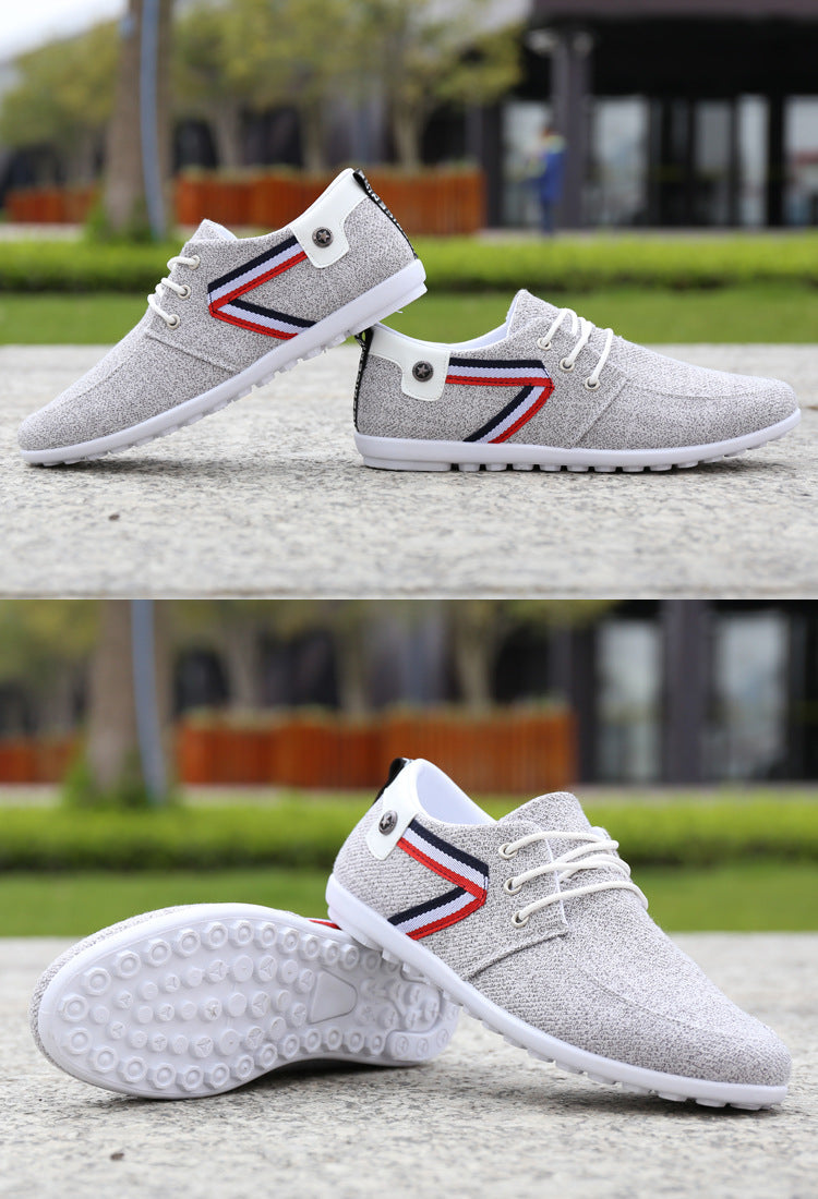 Exclusive Men's Soft-Soled Canvas Shoes ? Old Beijing Slip-On Leisure Loafers ? 39 ? Size Grey ? Lifestyle View