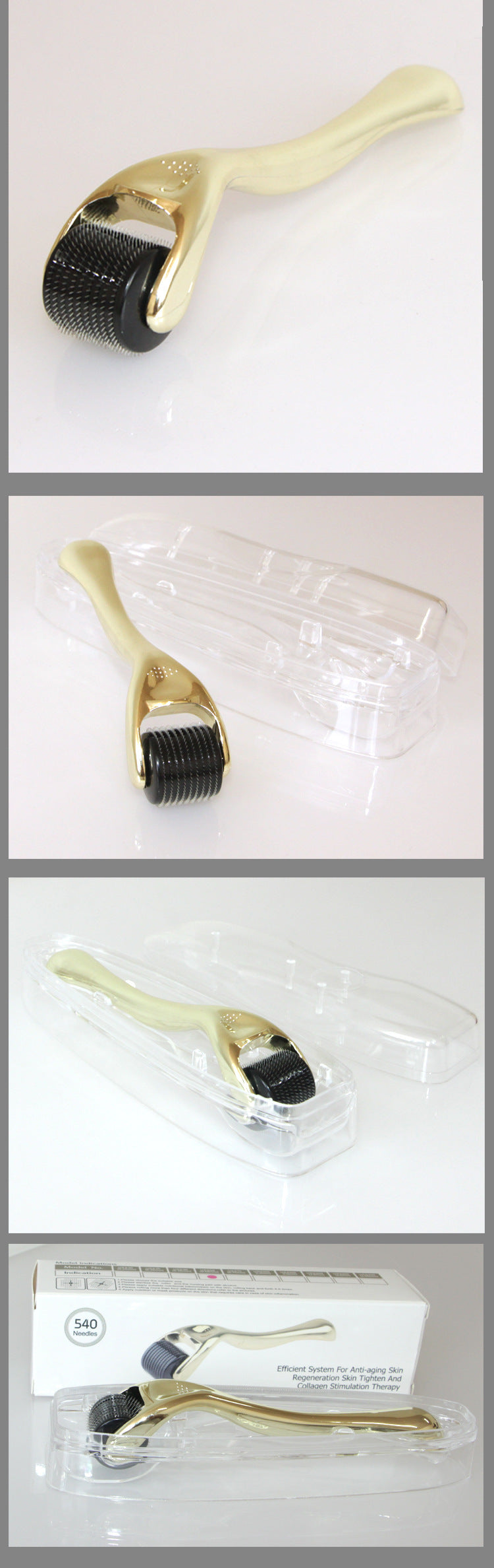 Exclusive 540 Microneedle Roller With Gold And Silver Handle — Golden — Size 0.25mm — Alternate View 7