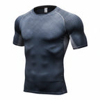 Exclusive Men's Compression Gym Set ? Muscle Fit Athletic Shirt, Shorts & Leggings ? Blue ? Size XL ? Width Long ? Lifestyle View