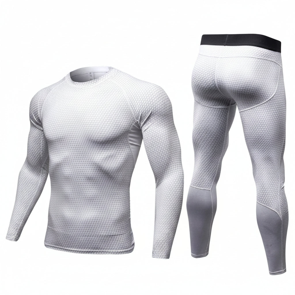 Exclusive Men's Compression Gym Set ? Muscle Fit Athletic Shirt, Shorts & Leggings ? Blue ? Size XL ? Width Long ? Alternate View 16