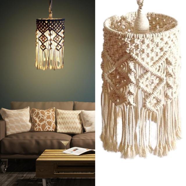 Exclusive 1Pc Handknitted Lampshade Macrame — A — Front View
