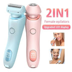 Exclusive 2 In 1 Hair Removal Epilator USB Rechargeable — Blue — Size USB — Front View