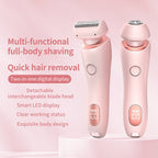 Exclusive 2 In 1 Hair Removal Epilator USB Rechargeable — Blue — Size USB — Back View