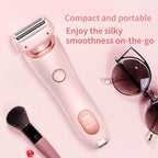 Exclusive 2 In 1 Hair Removal Epilator USB Rechargeable — Blue — Size USB — Side View