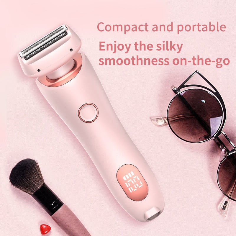 Exclusive 2 In 1 Hair Removal Epilator USB Rechargeable — Blue — Size USB — Side View