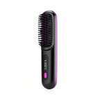 Exclusive 2 In 1 Straight Hair Comb | Heated Flat Iron Brush — LCD Black English — Alternate View 10