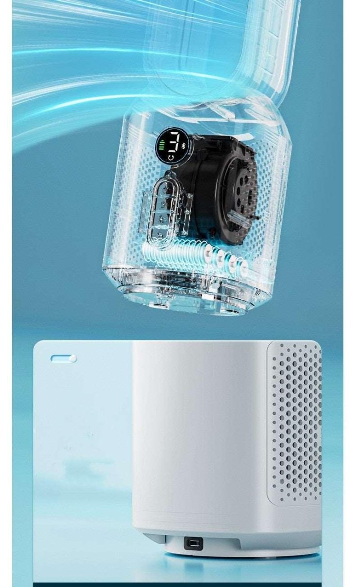 Exclusive Bladeless Fan | Portable & Quiet — Bluetooth — Size USB — Back View