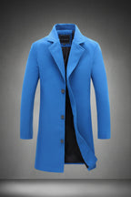 Exclusive Men's Solid Colour Casual Coat ? Lapel Mid-Length Windbreaker Jacket ? Dark grey ? Size 2XL ? Alternate View 7