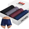 Exclusive Men's Silky Modal Boxer Briefs ? 4-Pack Wide Waistband Underwear ? Color D ? Size XXL ? Front View