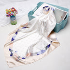 Exclusive High-end Versatile Retro Printed Artificial Silk Scarf — D9028 Red — Size 90X90CM — Alternate View 18