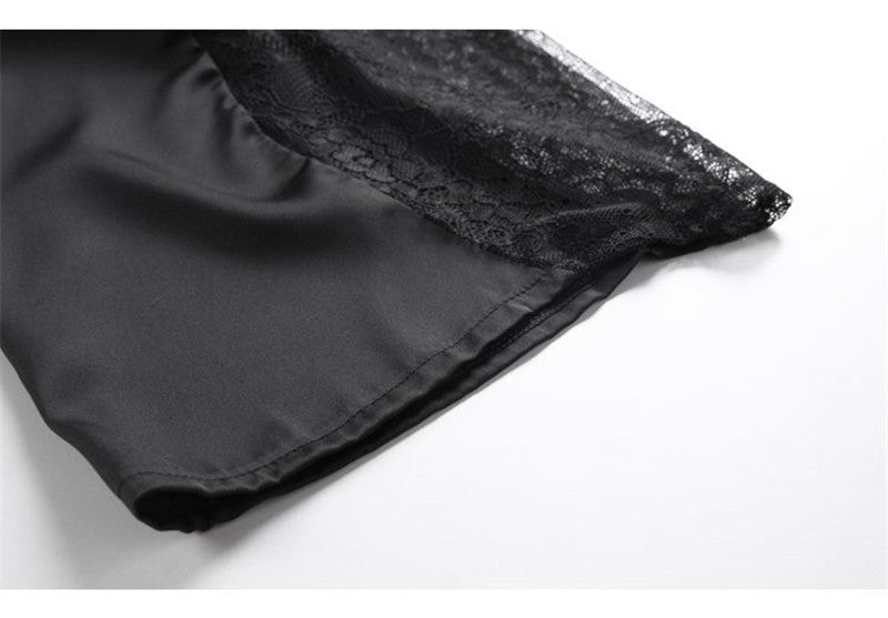 Exclusive 3 Pieces Women Pajamas Sets — Black — Size M — Lifestyle View