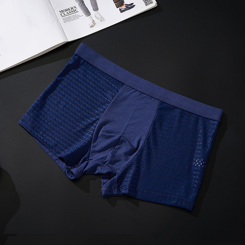 Exclusive Men's Silky Modal Boxer Briefs ? 4-Pack Wide Waistband Underwear ? Color D ? Size XXL ? Back View