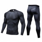 Exclusive Men's Compression Gym Set ? Muscle Fit Athletic Shirt, Shorts & Leggings ? Blue ? Size XL ? Width Long ? Alternate View 14