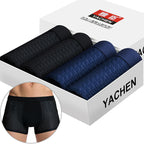 Exclusive Men's Silky Modal Boxer Briefs ? 4-Pack Wide Waistband Underwear ? Color D ? Size XXL ? Top View