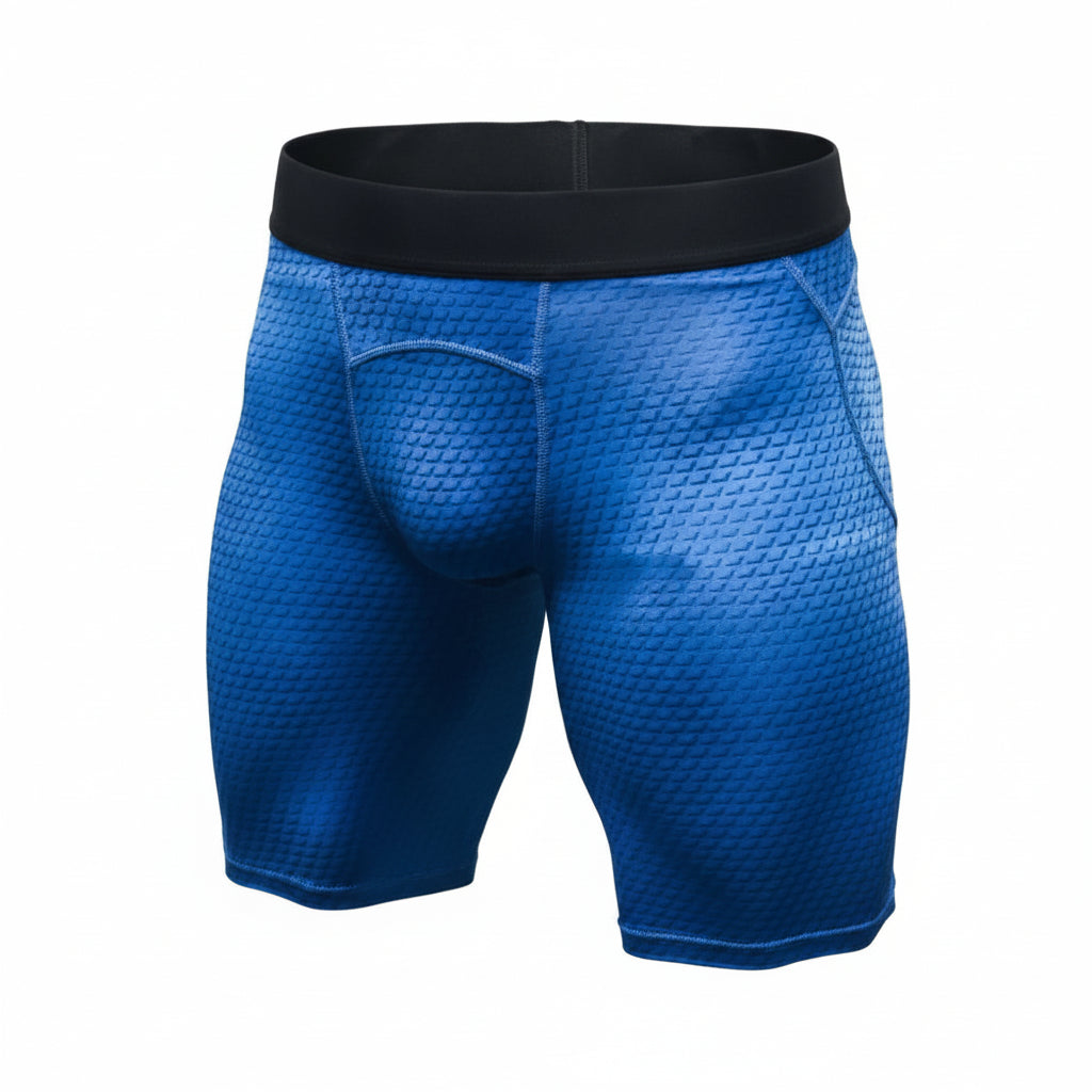 Exclusive Men's Compression Gym Set ? Muscle Fit Athletic Shirt, Shorts & Leggings ? Blue ? Size XL ? Width Long ? Alternate View 10