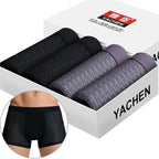 Exclusive Men's Silky Modal Boxer Briefs ? 4-Pack Wide Waistband Underwear ? Color D ? Size XXL ? Lifestyle View