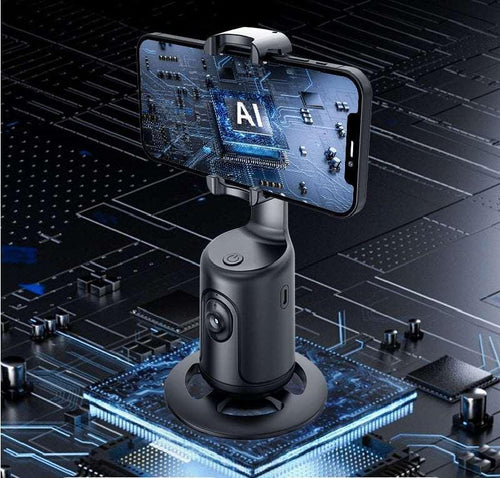 Exclusive 360 degrees AI intelligent face tracking system — Black — Side View