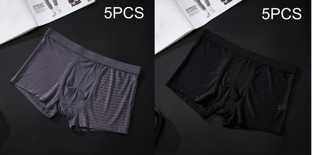 Exclusive Men's Silky Modal Boxer Briefs ? 4-Pack Wide Waistband Underwear ? Color D ? Size XXL ? Alternate View 13