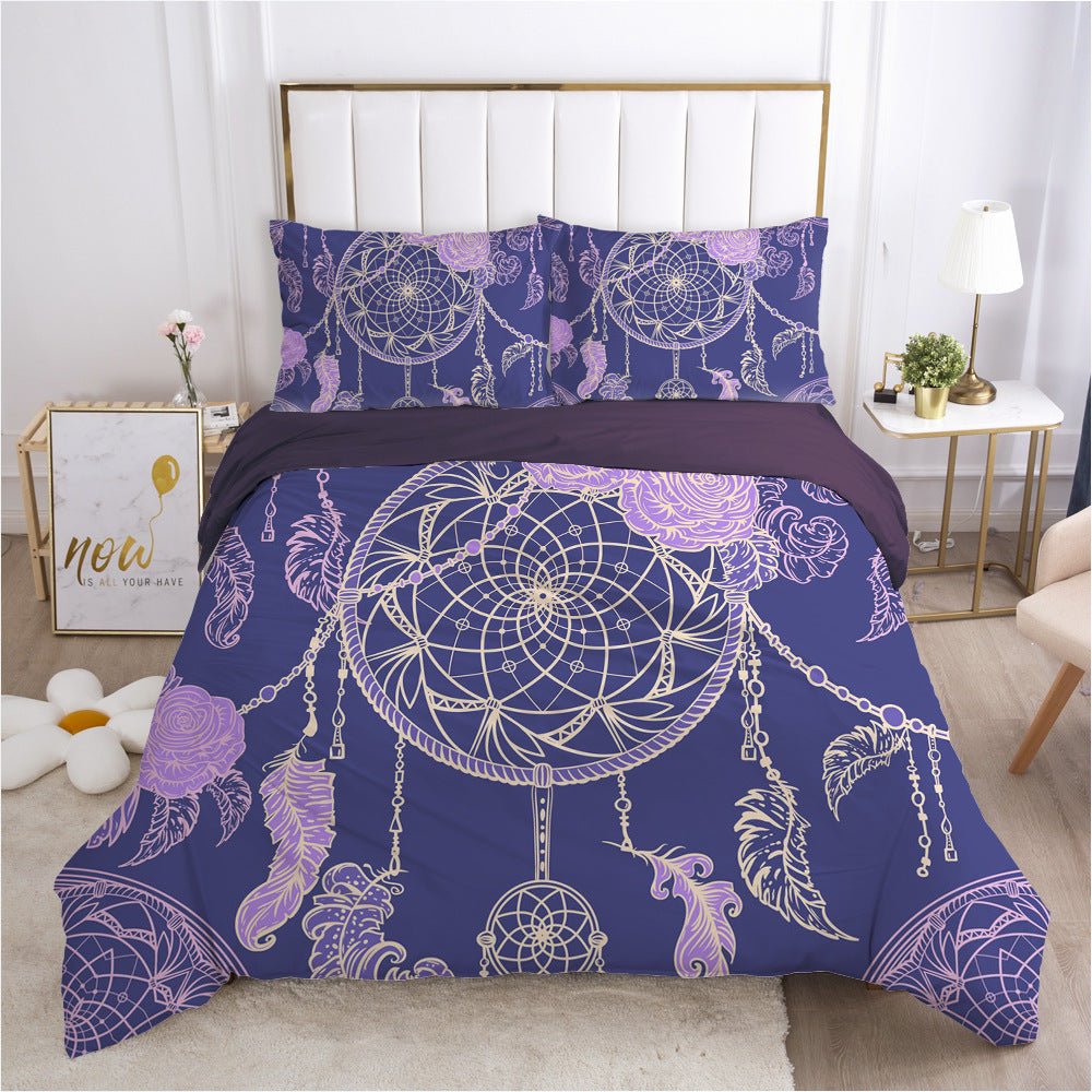 Exclusive 3D Digital Bedding Set | Bold Style & Cozy Comfort — A — Size Au Double 3pcs180x210 — Back View