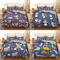 Exclusive 3D Digital Printing Cartoon Bedding — Dinosaur — Size 135x200cm — Front View