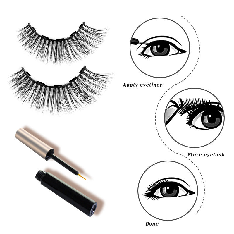 Exclusive 3d Magnet Eyelashes Thick Natural Eyelashes — A — Back View