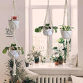 Exclusive 4 Pack - Macrame Hanging Baskets — 4 net pockets — Front View
