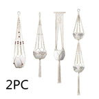 Exclusive 4 Pack - Macrame Hanging Baskets — 4 net pockets — Alternate View 11