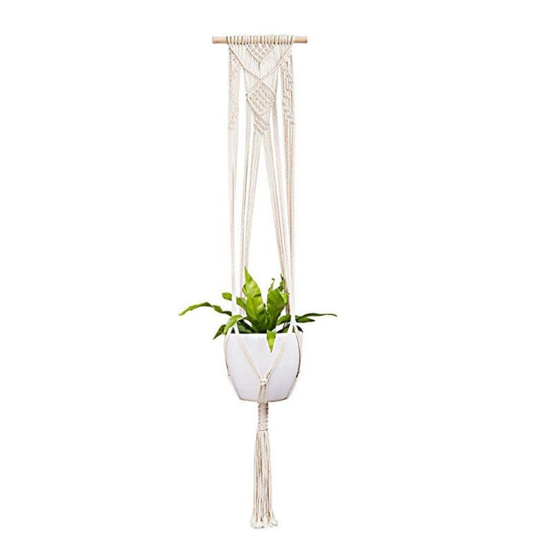 Exclusive 4 Pack - Macrame Hanging Baskets — 4 net pockets — Detail View