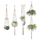 Exclusive 4 Pack - Macrame Hanging Baskets — 4 net pockets — Lifestyle View