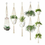 Exclusive 4 Pack - Macrame Hanging Baskets — 4 net pockets — Top View