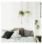 Exclusive 4 Pack - Macrame Plant Hangers & Shelf — 14style — Back View