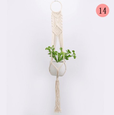 Exclusive 4 Pack - Macrame Plant Hangers & Shelf — 14style — Alternate View 8