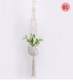 Exclusive 4 Pack - Macrame Plant Hangers & Shelf — 14style — Lifestyle View