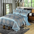 Exclusive 4-Piece Cotton Bedding Set | Luxurious Comfort — Blue — Size 1.8m — Top View