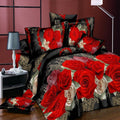 Exclusive 4-Piece Reactive Printing And Dyeing Bedding Set — Red — Front View