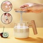 Exclusive 400ML Self Stirring Coffee Mug — Champagne Gold — Size 400ml — Front View
