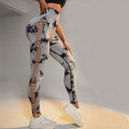 Exclusive High Waist Butt Lift Seamless Leggings ? Tie Dye Yoga Pants for Women ? Coffee ? Size S ? Alternate View 11