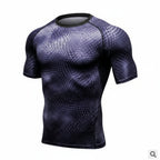 Exclusive Men's Compression Gym Set ? Muscle Fit Athletic Shirt, Shorts & Leggings ? Blue ? Size XL ? Width Long ? Alternate View 9