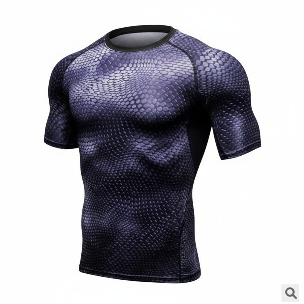 Exclusive Men's Compression Gym Set ? Muscle Fit Athletic Shirt, Shorts & Leggings ? Blue ? Size XL ? Width Long ? Alternate View 9